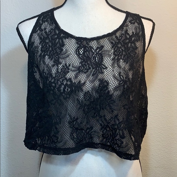 PINK Victoria's Secret Tops - Pink Victoria’s Secret black lace tank top/cami